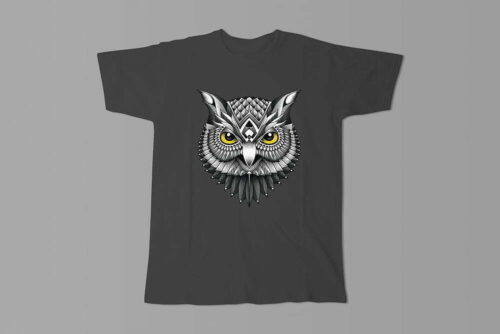 Owl Illustrated Graphic Design Jade Holing Men's Tee - charcoal