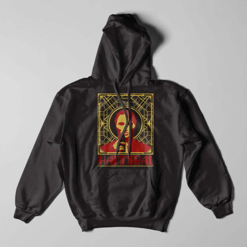 Piercing Blue Art Deco Hannibal Unisex Hoodie - black