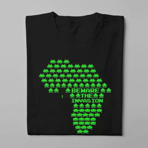 Beware The Invasion Jade Holing African Men's T-shirt - black - folded long