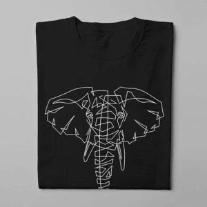 Elephant Jade Holing Graphic Men's T-shirt - black - folded long