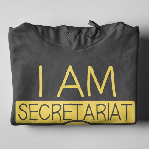 Piercing Blue I Am Secretariat Men's Unisex Hoodie - charcoal - folded