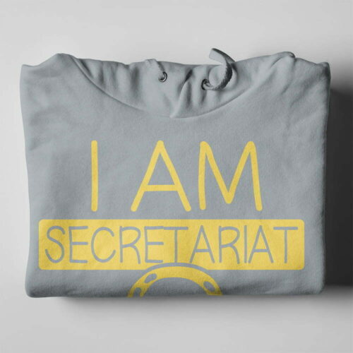 Piercing Blue I Am Secretariat Men's Unisex Hoodie - grey melange - folded