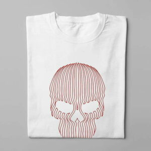 Striped Skull Jade Holing Graphic Men's T-shirt - white - folded long