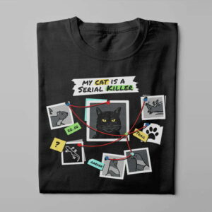 True Crime Cat Gamma-Ray Graphic Design Men's Tee - black - folded long