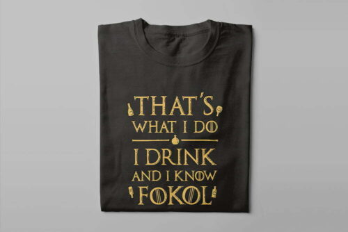 Game Of Thrones Funny Drinking Men's Tee - black - folded long