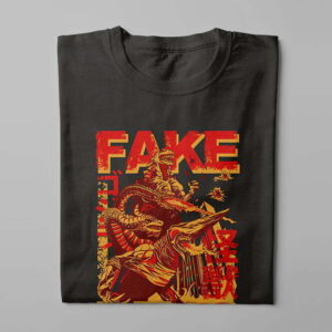 Fake News Kaiju Graphic Men's Tee - black - folded long