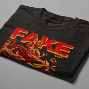 Fake News Kaiju Graphic Men's Tee - black - folded short