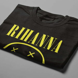 Rihanna Nirvana Spoof Music Men's Tee - black - folded short