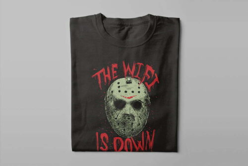 Wifi is Down Friday the 13th Jason Men's Tee - black - folded long