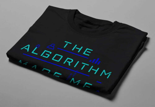 Algorithm Funny Slogan Made You Look Men's Tee - black - folded short