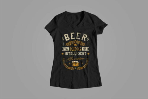 Beer Funny Gamma-Ray Graphic Design Ladies' Tee - black