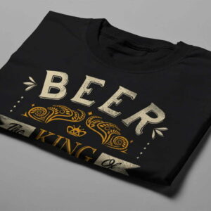 Beer Funny Gamma-Ray Graphic Design Men's Tee - black - folded short