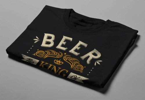 Beer Funny Gamma-Ray Graphic Design Men's Tee - black - folded short