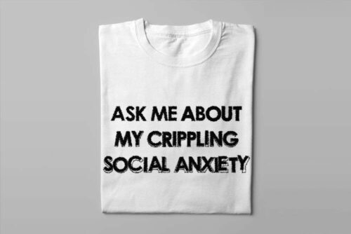 Social Anxiety Funny Slogan Made You Look Men's Tee - white - folded long