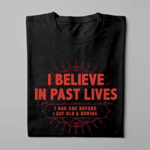 Past Lives Funny Slogan Made You Look Men's Tee - black - folded long