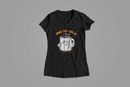 Coffee Funny Gamma-Ray Graphic Design Ladies' Tee - black