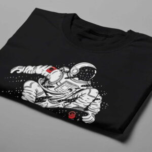 Spaceboarding Cool Gamma-Ray Graphic Design Men's Tee - black - folded short