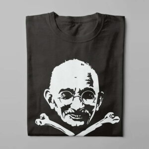 Gandhi Skull 'n Bones Laugh it Off Men's T-shirt - black - folded long