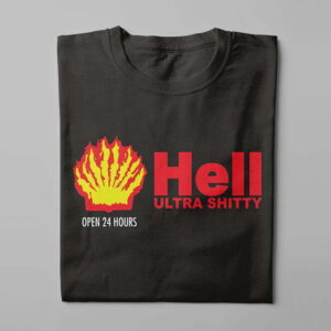 Shell Brand Parody Laugh it Off Men's T-shirt - black - folded long