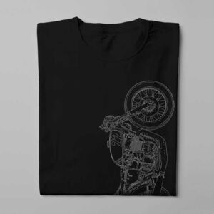 Vertical Bike Ronin Motorcycle Graphic Men's T-shirt - black - folded long