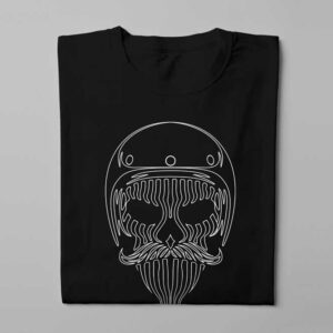 Skull Ronin Motorcycle Graphic Men's T-shirt - black - folded long