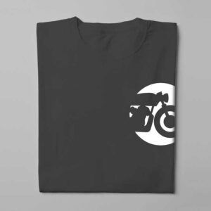 Pocket Rocket Ronin Motorcycle Graphic Men's T-shirt - charcoal - folded long