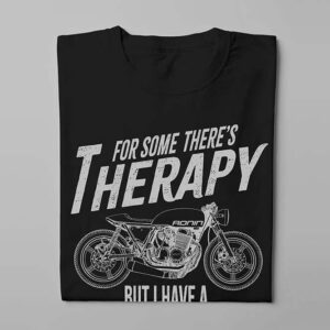 Bike Therapy Ronin Motorcycle Graphic Men's T-shirt - black - folded long