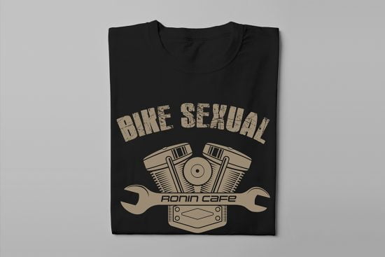 Bike Sexual Ronin Motorcycle Graphic Men's T-shirt - black - folded long