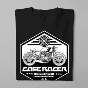 Hexagonal Bike On Ronin Motorcycle Graphic Men's T-shirt - black - folded long