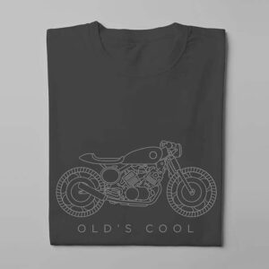 Old's Cool Ronin Motorcycle Graphic Men's T-shirt - charcoal - folded long