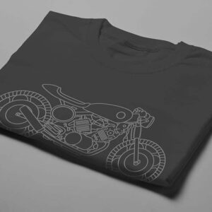 Old's Cool Ronin Motorcycle Graphic Men's T-shirt - charcoal - folded short