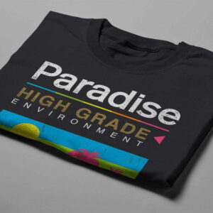 Paradise Gamma-Ray Graphic Design Men's Tee - black - folded short