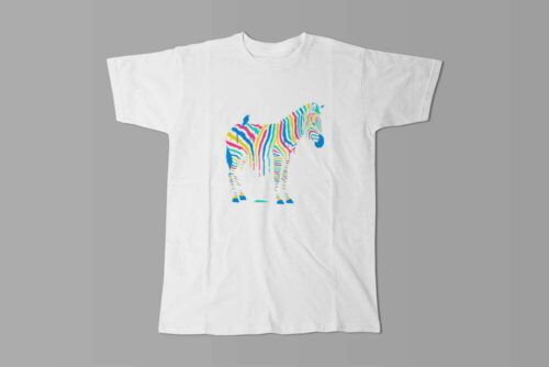 Zebra Gamma-Ray Graphic Design Men's Tee - white