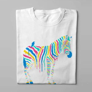 Zebra Gamma-Ray Graphic Design Men's Tee - white - folded long