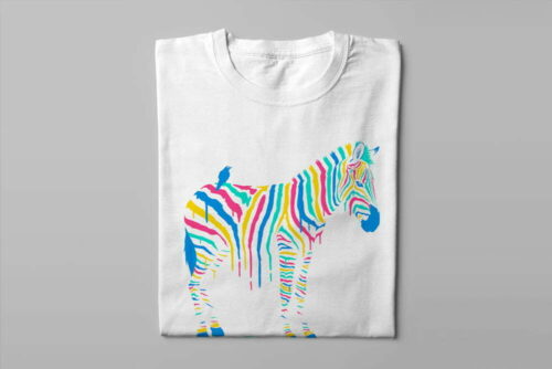 Zebra Gamma-Ray Graphic Design Men's Tee - white - folded long