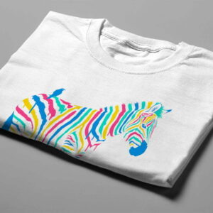 Zebra Gamma-Ray Graphic Design Men's Tee - white - folded short