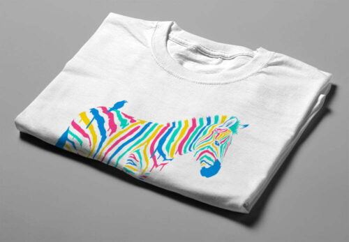 Zebra Gamma-Ray Graphic Design Men's Tee - white - folded short