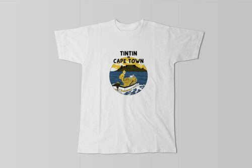 TinTin in Cape Town Illustrated Lennieville Men's Tee - white