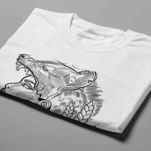 Wolf Maiden Munky Design Graphic Men's Tee - white - folded short