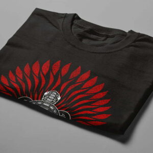 Fire Turtle Munky Design Graphic Men's Tee - black - folded short