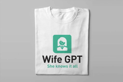 ChatGPT Wife Version Gamma-Ray Funny Men's Tee - white - folded long