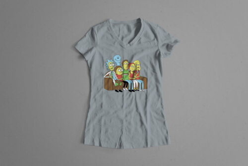 The Simpson's Couch Rick And Morty Fan Art Ladies' Tshirt Terrorist Tee - steel