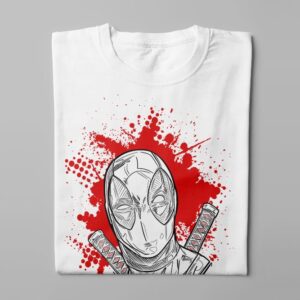 Deadpool Munky Design Graphic Men's Tee - white - folded long