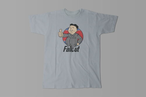 Fallout Kim Jong-un Gaming Parody Men's Tshirt Terrorist Tee - steel