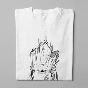 Groot Marvel Munky Design Graphic Men's Tee - white - folded long