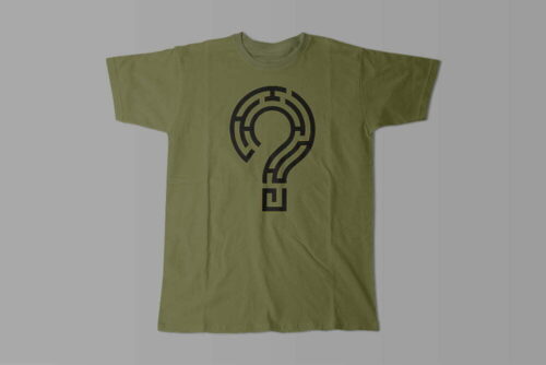 Mystery T-shirt Tshirt Terrorist - a cool, funny, mystery graphic tee - men's olive