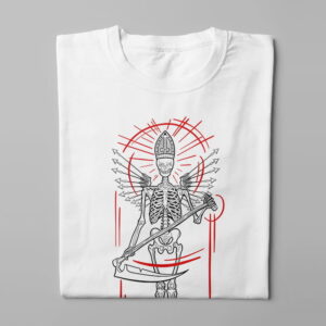 Tarot Munky Design Graphic Men's Tee - white - folded long