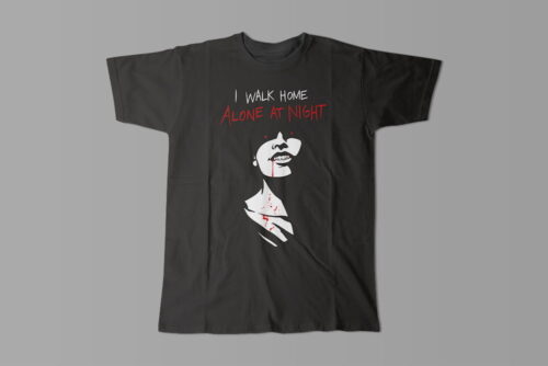 A Girl Walks Home Alone At Night Horror - Halloween Fan Art Luke Molver Men's T-shirt - black