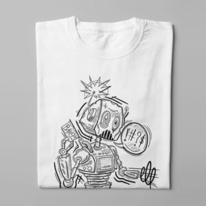 Mad Robot Munky Design Graphic Men's Tee - white - folded long