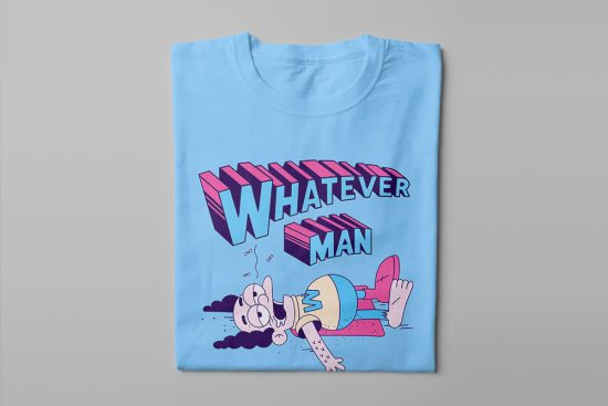 Superman Whatever Man Parody Happy Chicken Fitness Cult Men's Tee - sky blue - folded long